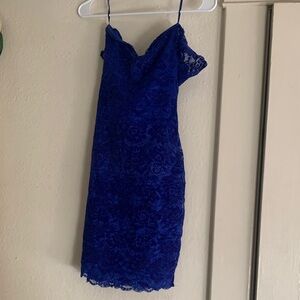 Guess Royal Blue Lace Mini Dress